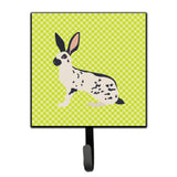 Caroline'S Treasures English Spot Rabbit Green Wall Hook, Small, Multicolor