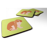 Caroline'S Treasures English Lop Rabbit Green Decorative Coasters, 3.5, Multicolor