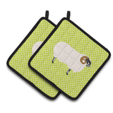 Caroline'S Treasures Scottish Blackface Sheep Green Decorated Pot Holder, 7.5 X 7.5