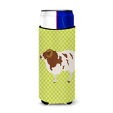 Caroline'S Treasures Jacob Sheep Green Decorative Can Hugger, Slim, Multicolor