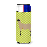 Caroline'S Treasures Hampshire Down Sheep Green Decorative Can Hugger, Slim, Multicolor