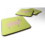 Caroline'S Treasures Kerry Hill Sheep Green Decorative Coasters, 3.5, Multicolor