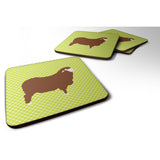 Caroline'S Treasures Merino Sheep Green Decorative Coasters, 3.5, Multicolor