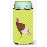 Caroline'S Treasures Bourbon Red Turkey Hen Green Decorative Can Hugger, Tall Boy, Multicolor