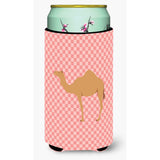 Caroline'S Treasures Arabian Camel Dromedary Pink Check Decorative Can Hugger, Tall Boy, Multicolor
