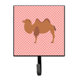Caroline'S Treasures Bactrian Camel Pink Check Wall Hook, Small, Multicolor