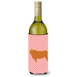 Caroline'S Treasures Highland Cow Pink Check Decorative Bottle Hugger, 750 Ml, Multicolor