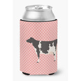 Caroline'S Treasures Holstein Cow Pink Check Decorative Can Hugger, Multicolor
