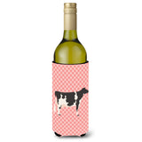 Caroline'S Treasures Holstein Cow Pink Check Decorative Bottle Hugger, 750 Ml, Multicolor