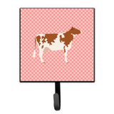 Caroline'S Treasures Ayrshire Cow Pink Check Wall Hook, Small, Multicolor