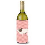 Caroline'S Treasures Malvi Cow Pink Check Decorative Bottle Hugger, 750 Ml, Multicolor