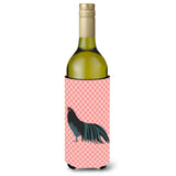 Caroline'S Treasures Sumatra Chicken Pink Check Decorative Bottle Hugger, 750 Ml, Multicolor