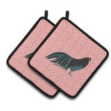 Caroline'S Treasures Sumatra Chicken Pink Check Decorated Pot Holder, 7.5 X 7.5
