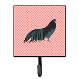 Caroline'S Treasures Sumatra Chicken Pink Check Wall Hook, Small, Multicolor