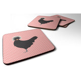 Caroline'S Treasures Polish Poland Chicken Pink Check Decorative Coasters, 3.5, Multicolor