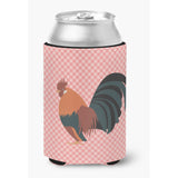 Caroline'S Treasures Dutch Bantam Chicken Pink Check Decorative Can Hugger, Multicolor