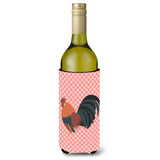 Caroline'S Treasures Dutch Bantam Chicken Pink Check Decorative Bottle Hugger, 750 Ml, Multicolor