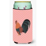 Caroline'S Treasures Dutch Bantam Chicken Pink Check Decorative Can Hugger, Tall Boy, Multicolor