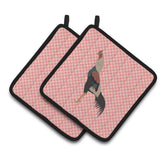 Caroline'S Treasures Kulang Chicken Pink Check Decorated Pot Holder, 7.5 X 7.5