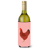Caroline'S Treasures New Hampshire Red Chicken Pink Check Decorative Bottle Hugger, 750 Ml, Multicolor