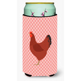 Caroline'S Treasures New Hampshire Red Chicken Pink Check Decorative Can Hugger, Tall Boy, Multicolor