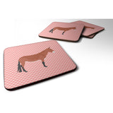 Caroline'S Treasures Mule Pink Check Decorative Coasters, 3.5, Multicolor