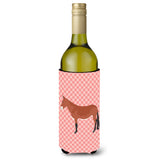 Caroline'S Treasures Mule Pink Check Decorative Bottle Hugger, 750 Ml, Multicolor