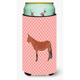 Caroline'S Treasures Mule Pink Check Decorative Can Hugger, Tall Boy, Multicolor