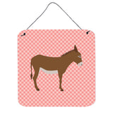Caroline'S Treasures Pink Cotentin Donkey Check Metal Print, 6 H X 6 W
