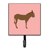 Caroline'S Treasures Cotentin Donkey Pink Check Wall Hook, Small, Multicolor