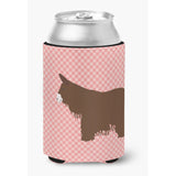 Caroline'S Treasures Poitou Poiteuin Donkey Pink Check Decorative Can Hugger, Multicolor