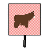 Caroline'S Treasures Poitou Poiteuin Donkey Pink Check Wall Hook, Small, Multicolor