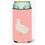 Caroline'S Treasures Crested Duck Pink Check Decorative Can Hugger, Tall Boy, Multicolor