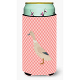 Caroline'S Treasures West Harlequin Duck Pink Check Decorative Can Hugger, Tall Boy, Multicolor