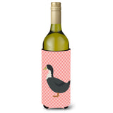 Caroline'S Treasures Blue Swedish Duck Pink Check Decorative Bottle Hugger, 750 Ml, Multicolor