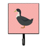 Caroline'S Treasures Blue Swedish Duck Pink Check Wall Hook, Small, Multicolor