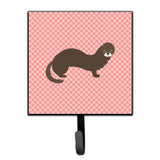 Caroline'S Treasures Russian Or European Mink Pink Check Wall Hook, Small, Multicolor