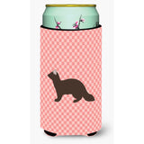 Caroline'S Treasures Sable Marten Pink Check Decorative Can Hugger, Tall Boy, Multicolor