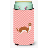 Caroline'S Treasures Weasel Pink Check Decorative Can Hugger, Tall Boy, Multicolor
