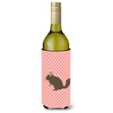 Caroline'S Treasures Chinchilla Pink Check Decorative Bottle Hugger, 750 Ml, Multicolor