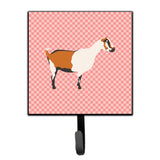 Carolines Treasures Alpine Goat Pink Check Wall Hook, Small, Multicolor