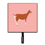 Caroline'S Treasures Toggenburger Goat Pink Check Wall Hook, Small, Multicolor