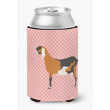 Caroline'S Treasures Anglo Nubian Goat Pink Check Decorative Can Hugger, Multicolor