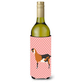 Caroline'S Treasures Anglo Nubian Goat Pink Check Decorative Bottle Hugger, 750 Ml, Multicolor