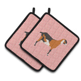 Caroline'S Treasures Anglo Nubian Goat Pink Check Decorated Pot Holder, 7.5 X 7.5