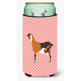 Caroline'S Treasures Anglo Nubian Goat Pink Check Decorative Can Hugger, Tall Boy, Multicolor