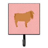 Caroline'S Treasures American Lamancha Goat Pink Check Wall Hook, Small, Multicolor
