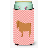 Caroline'S Treasures American Lamancha Goat Pink Check Decorative Can Hugger, Tall Boy, Multicolor