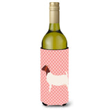 Caroline'S Treasures Boer Goat Pink Check Decorative Bottle Hugger, 750 Ml, Multicolor