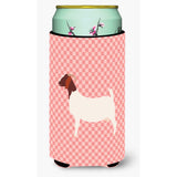 Caroline'S Treasures Boer Goat Pink Check Decorative Can Hugger, Tall Boy, Multicolor
